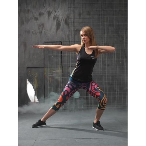 Legging 3/4 Sport Femme Mosaique Taille M, Par Dorawon