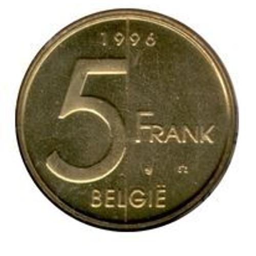 Pièce 5 Francs Belgique - 1996 Néérlandais