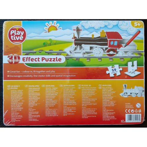 3d Effect Puzzle / Train - 59 Pieces Set-Playtive
