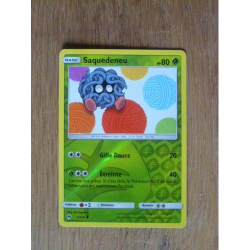 Carte Pokémon Saquedeneu Brillate - Soleil & Lune - Tonnerre Perdu