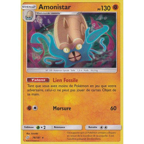 Carte Pokemon - Amonistar - 76/181 - Holo-Rare - Sl9 Duo De Choc