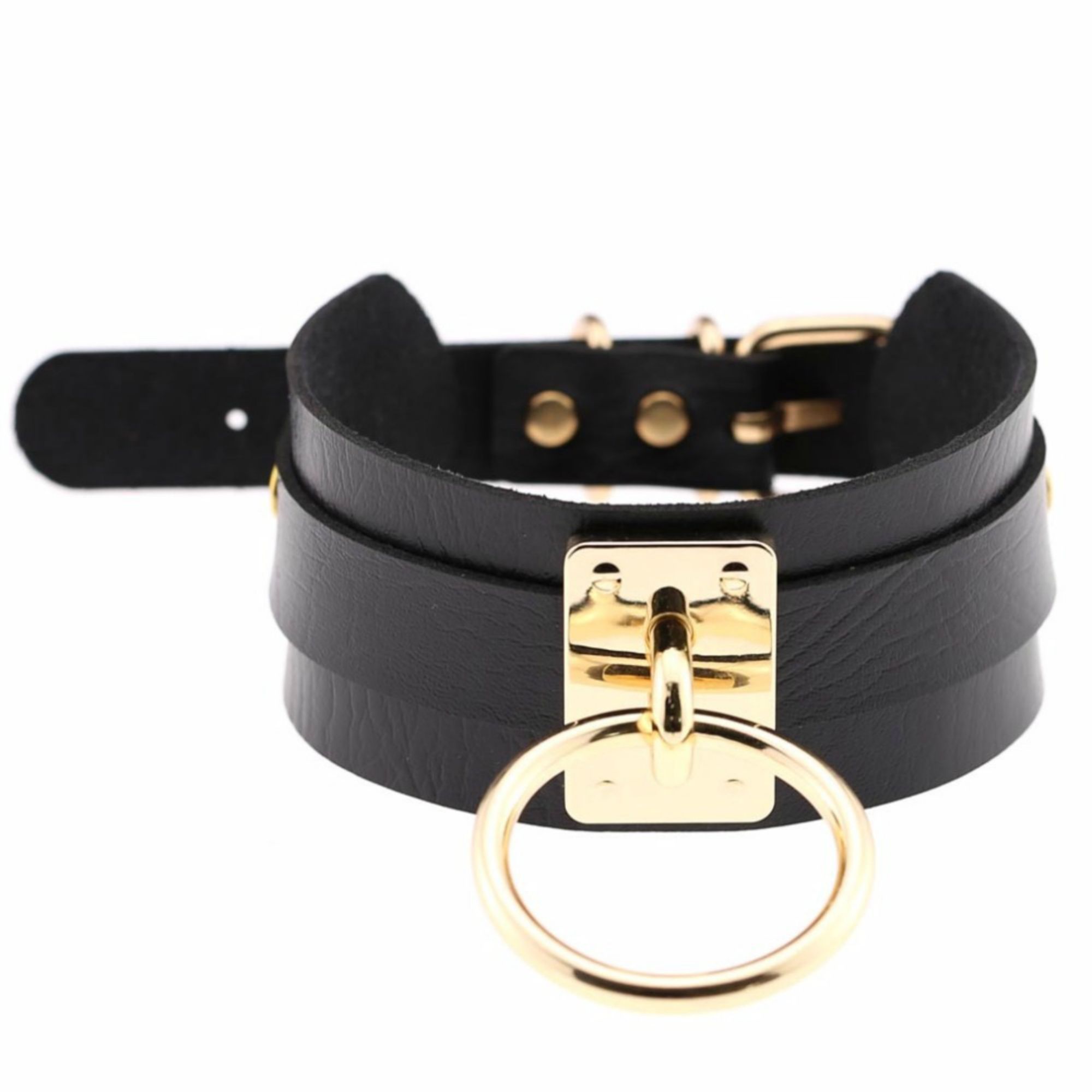 Choker - Collar BDSM en cuir avec Ring - Collier BDSM - Collar de