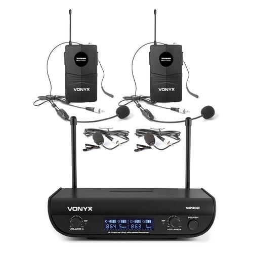 Vonyx WM82B Digital Set microphones sans fil 2 canaux UHF portée 50m