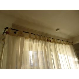 Lot De 3 Tringles À Rideaux En Acier "Noir Mat