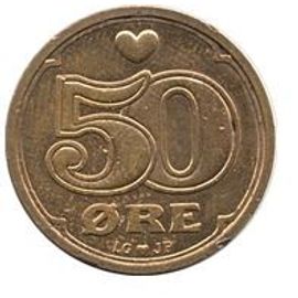 Pièce 50 Ore Danemark - 1989