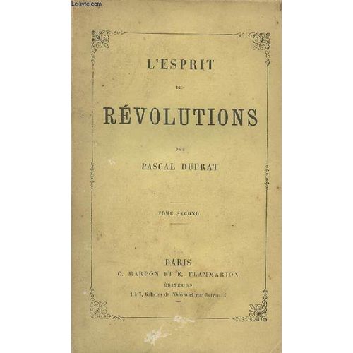 L Esprit Des Révolutions - Tome Second