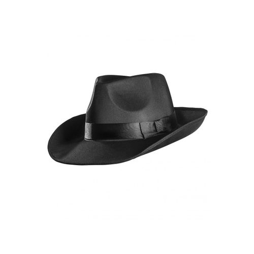 Chapeau Gangster Satin Noir