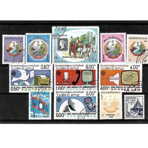 Laos-Lot De 12 Timbres Oblitérés-Très Bon Etat