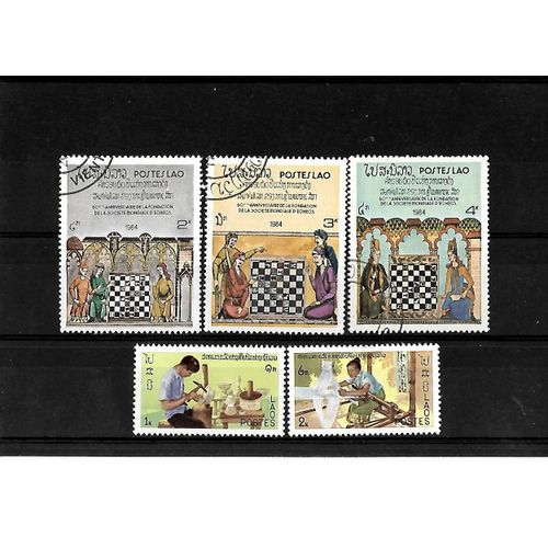 Laos-Lot De 5 Timbres Oblitérés-Très Bon Etat