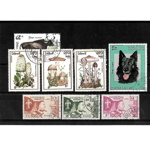 Laos-Lot De 8 Timbres Oblitérés-Très Bon Etat