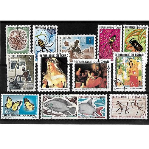 Tchad-Lot De 13 Timbres Oblitérés-Très Bon Etat