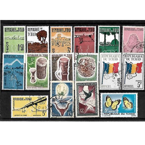 Tchad-Lot De 16 Timbres Oblitérés-Très Bon Etat