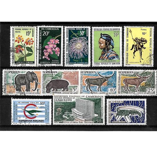 Cameroun -Lot De12 Timbres Oblitérés-Très Bon Etat