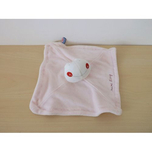 Doudou Grenouille Blanc Rose Sucre D'orge