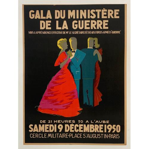 Affiche Gala Du Ministère De La Guerre 1950