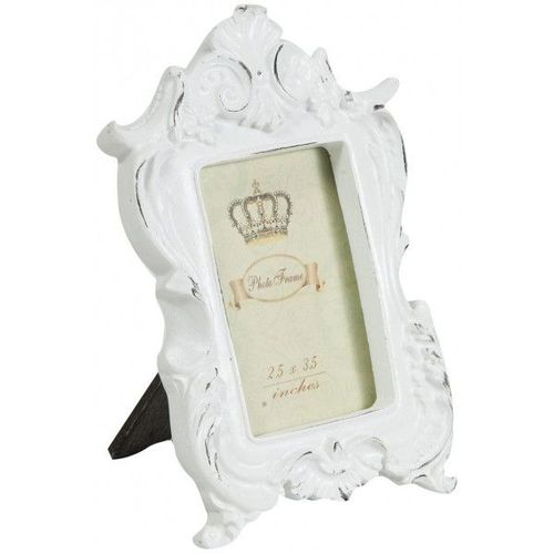 Porte photo en résine finition blanche vieillie L10, 5xPR2xH15 cm