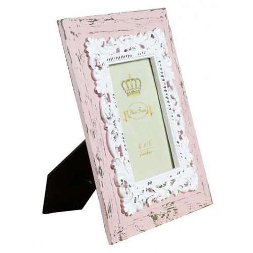 Porte photo en résine d'appui vertical/horizontal en rèsine finition rose antique L20xPR2xH25 cm
