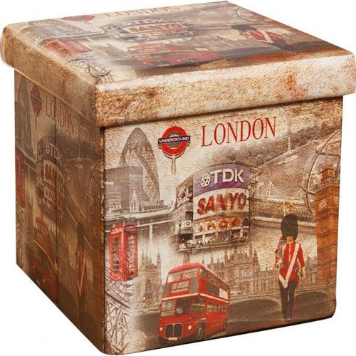 Récipient Refermable Pouf En Cuir Écologique London