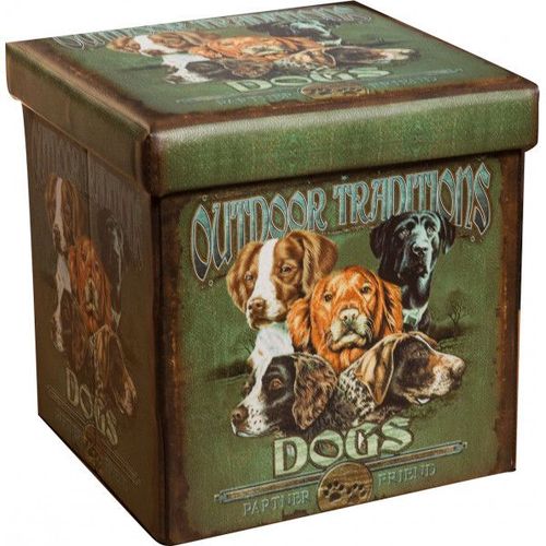 Récipient Refermable Pouf En Cuir Écologique Dogs