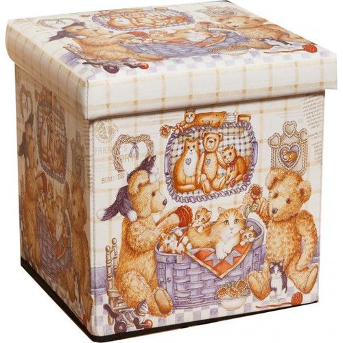 Récipient Refermable Pouf En Cuir Écologique Peluche
