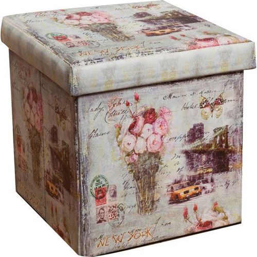 Récipient Refermable Pouf En Cuir Écologique New York