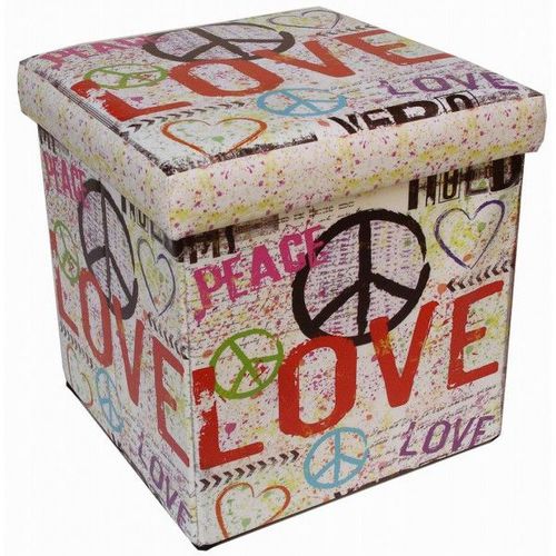 Récipient Refermable Pouf En Cuir Écologique Paix