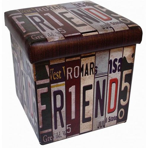 Récipient Refermable Pouf En Cuir Écologique Friends