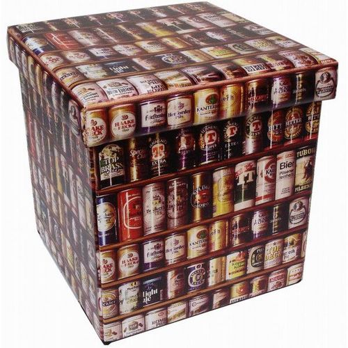 Récipient Refermable Pouf En Cuir Écologique Bière