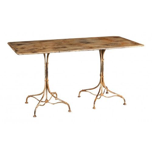 Table En Finition Crème Antique En Fer Forgé
