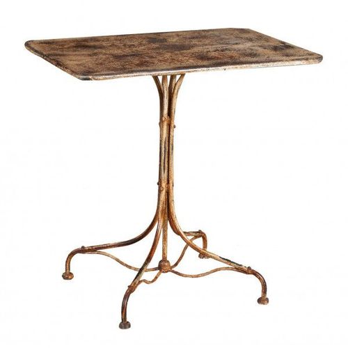 Table En Finition Crème Antique En Fer Forgé