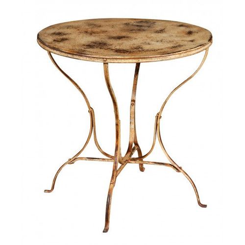 Table En Finition Crème Antique En Fer Forgé