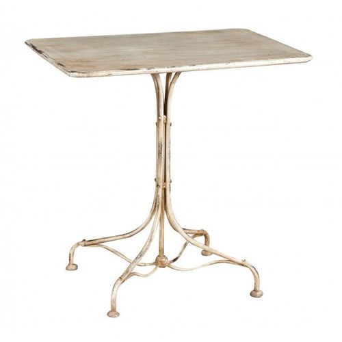 Table En Finition Blanc E Antique En Fer Forgé