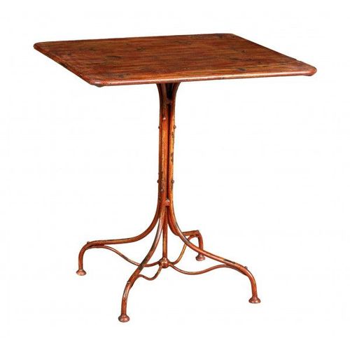 Table En Fer Forgé Avec Finition Rouge Antique