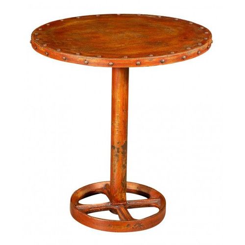 Table En Fer Forgé Avec Finition Rouge Antique