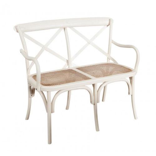 Canapé À Deux Postes Type Thonet Finition Blanc Antique L105xpr50xh90 Cm