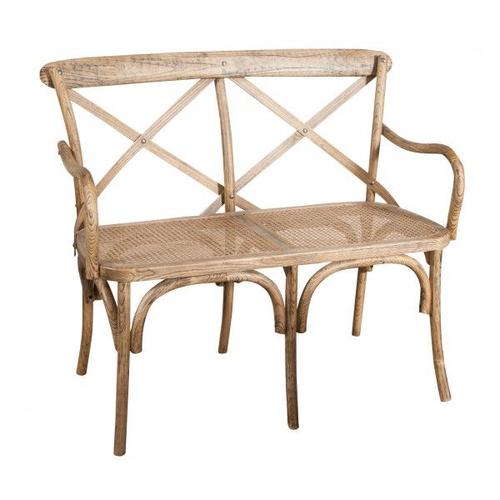 Canapé À Deux Sièges Type Thonet Finition Blanc Antique L105xpr50xh90 Cm