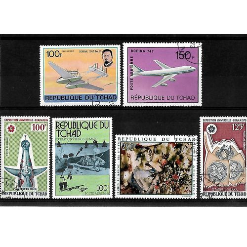 Tchad-Poste Aérienne-Lot De 6 Timbres Oblitérés-Très Bon Etat