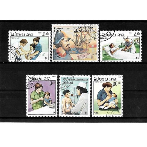 Laos-Lot De 6 Timbres Oblitérés-Très Bon Etat
