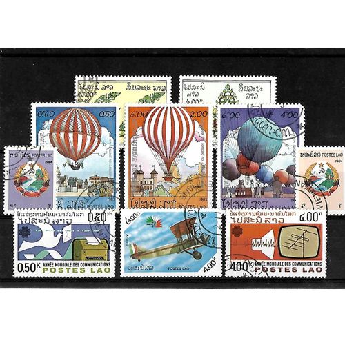 Laos-Lot De 10 Timbres Oblitérés-Très Bon Etat