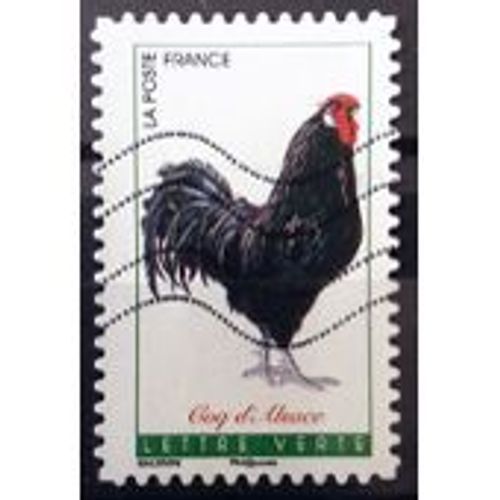 Timbre Oblitéré Série Faune Coq De France Coq D Alsace France Année 2016 - Yvert Et Tellier N°1250aa