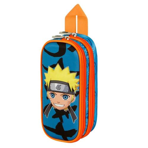 Naruto Happy Trousse 3D Double, Bleu