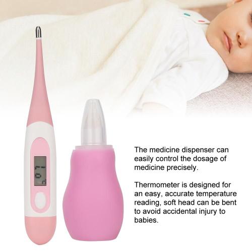 Thermometre Bebe Bébé Nourrisson Nail Clipper Ciseaux Brosse À Cheveux Peigne Médecine Distributeur Thermomètre (Rose)-Shuxishop