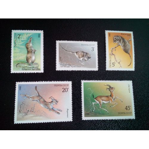 Timbre Russie / Urss Yt 5240 A 5244 Séries: Animaux Protégés 1985 ( 080304 )