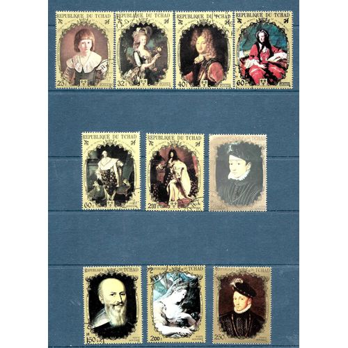 Tchad- 10 Portraits-Lot De 10 Timbres Oblitérés-Très Bon Etat