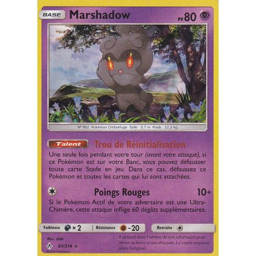 Carte Pokemon - Marshadow - 81/214 - Holo-Rare - Sl10 Alliance Infaillible - Française