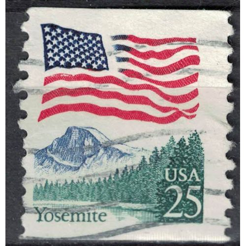 Etats Unis 1988 Oblitéré Used Flag Drapeau Au Dessus Du Parc National De Yosemite Su