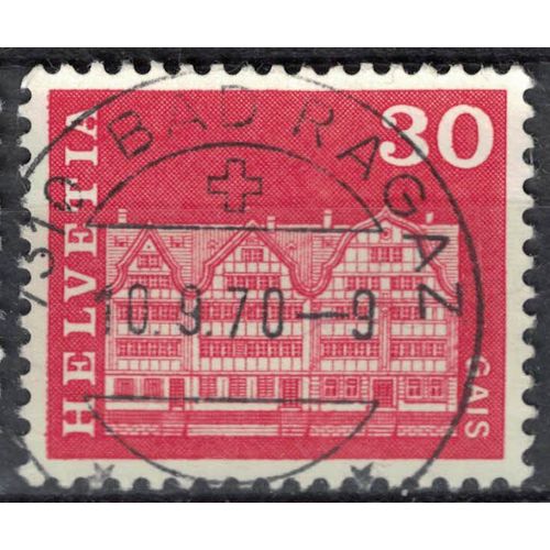 Suisse 1968 Oblitéré Used Place Du Village Square Houses Maisons À Gais Su