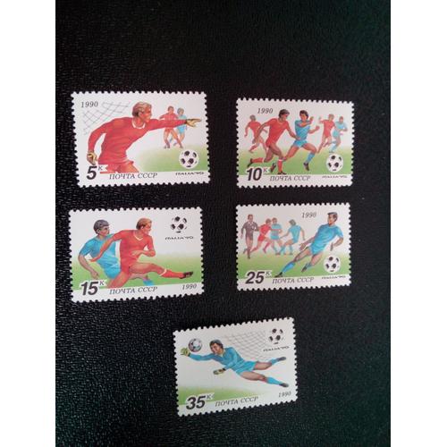 Timbre Russie / Urss Yt 5751 A 5755 Séries: Championnat Du Monde De Football "Italie-90". 1990 ( 080304 )