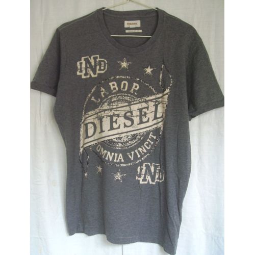 T-Shirt Gris Avec Motif Diesel - Taille M