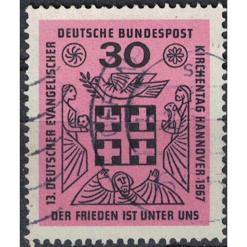 Allemagne 1967 Oblitéré Used Journée De L'église Évangélique Su